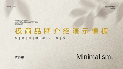 灰色极简品牌介绍PPT演示模板