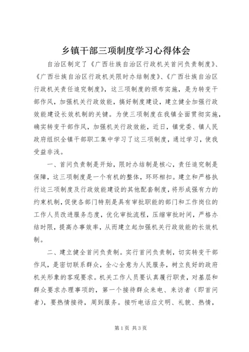 乡镇干部三项制度学习心得体会.docx