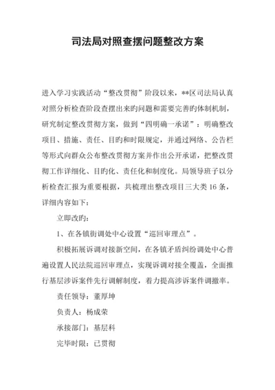 司法局对照查摆问题整改方案.docx