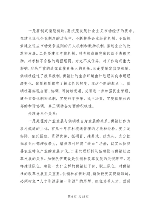 副县长在全县供销合作社改革发展推进会的讲话 (3).docx