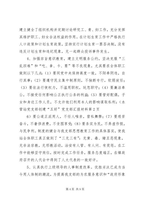 水管站党支部创建“五好”党支部汇报材料 (5).docx