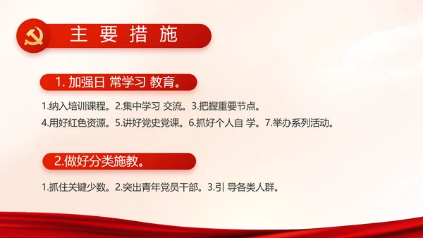 红色党建党支部党史学习教育工作总结动态PPT
