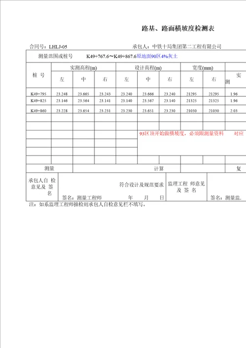 高速路基分层填筑资料样本