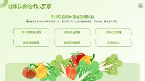 绿色插画风医疗行业科学健康饮食知识科普PPT
