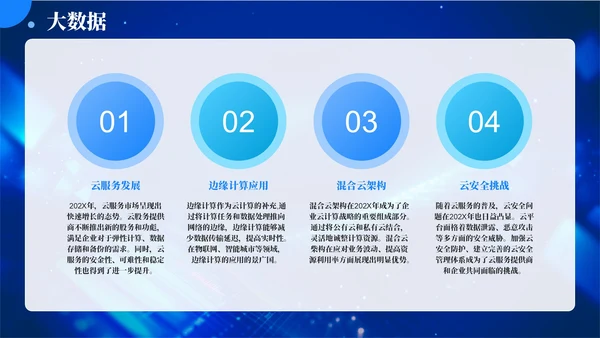 蓝色科技风智能升级数字转型202X年度技术发展年终总结PPT模板
