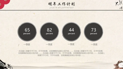 古典水墨仙鹤封面工作汇报通用PPT模板