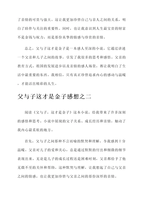 父与子这才是金子感想
