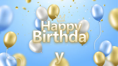 蓝色生日快乐生日派对纪念册电子相册动态PPT