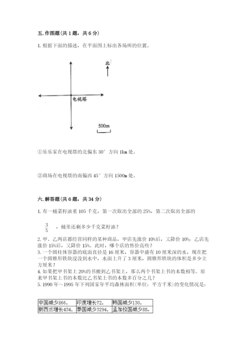 定西县六年级下册数学期末测试卷及参考答案1套.docx