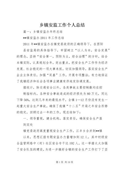 乡镇安监工作个人总结.docx