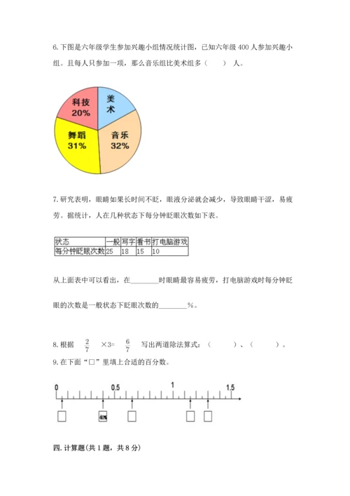 人教版六年级上册数学期末测试卷附参考答案【精练】.docx