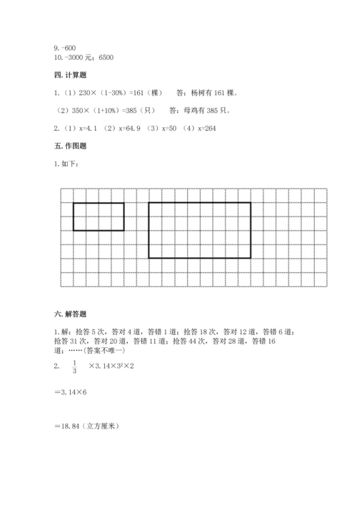 人教版六年级下册数学期末测试卷精品（黄金题型）.docx