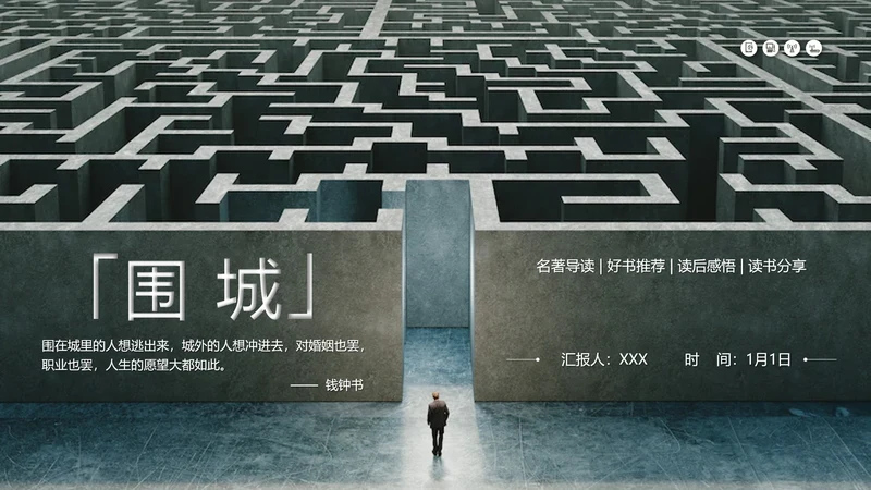 《围城》读书名著导读走迷宫ppt模板