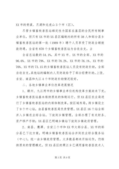 乡镇畜牧兽医站建设与改革情况的调查及思考.docx