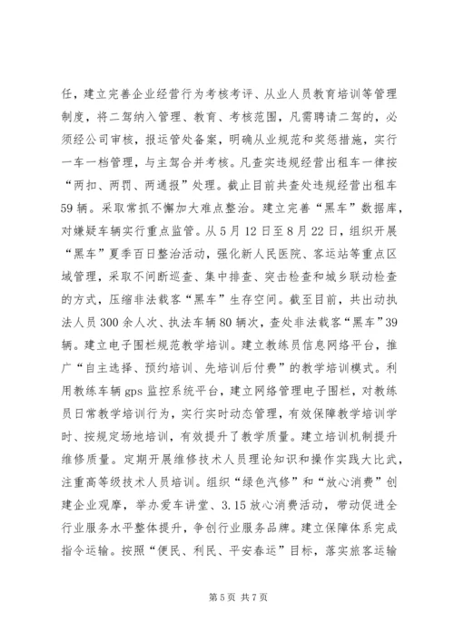 市运输管理处上半年总结及下半年计划.docx