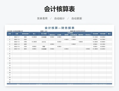 会计核算表