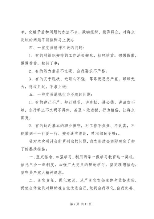 党员四讲四有存在问题及整改措施.docx