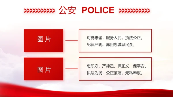 红色大气警察公安机关教育整顿动态PPT模板