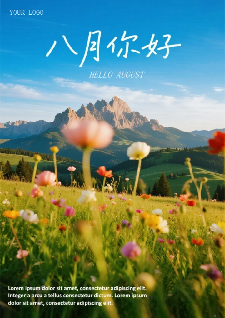 你好八月海报（远山）