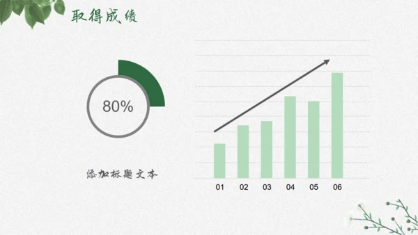 花卉植物清新雅致，述职报告通用PPT模板
