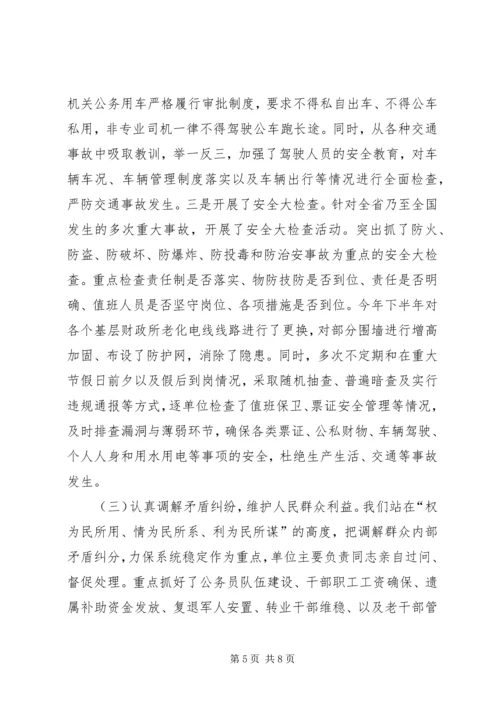 县财政局申请市级治安模范单位的报告.docx