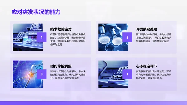 紫色简约风医学论文毕业答辩PPT模板