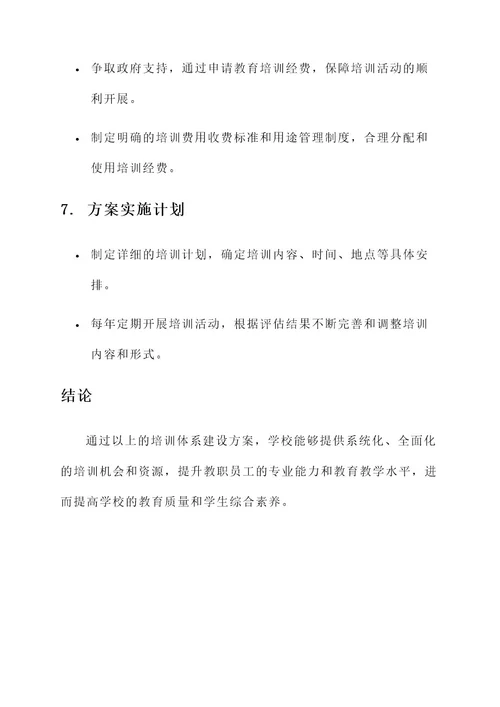 学校的培训体系建设方案