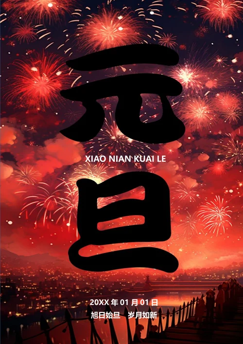 旭日始旦岁月如新元旦海报