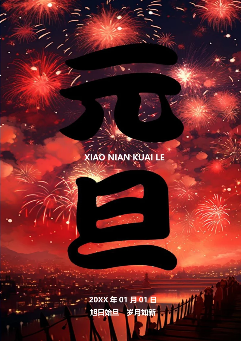 旭日始旦岁月如新元旦海报