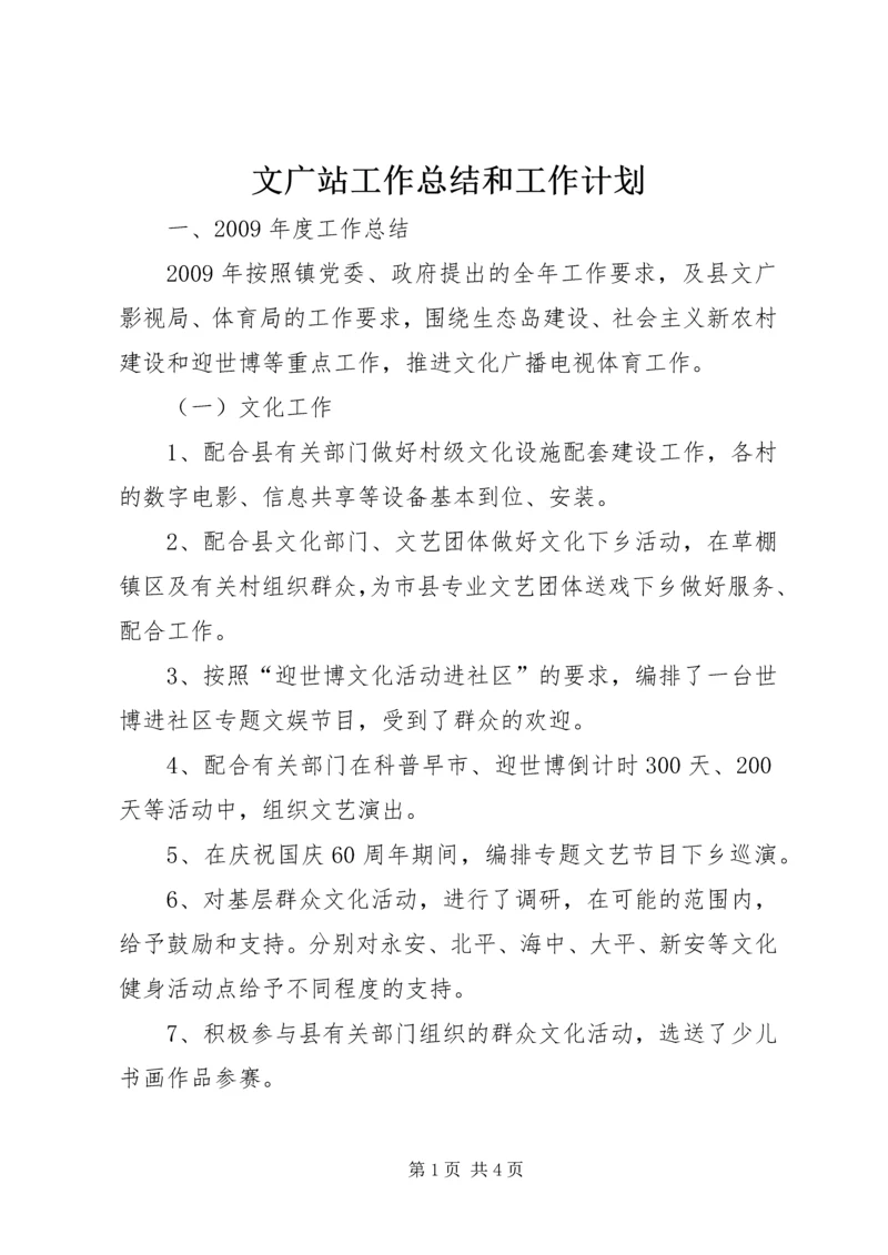 文广站工作总结和工作计划.docx