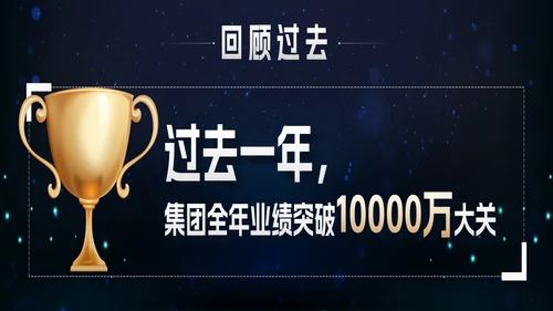 蓝色宽屏科技风2023创新突破年会带内容PPT模板