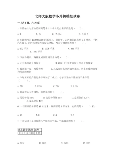 北师大版数学小升初模拟试卷（达标题）.docx