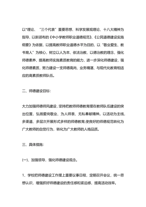 谷金楼集小学师德师风建设工作计划.docx