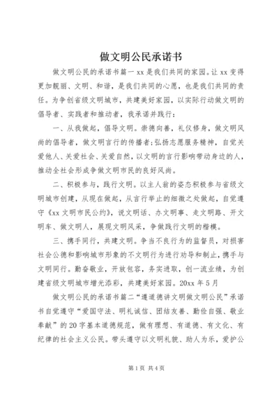 做文明公民承诺书.docx