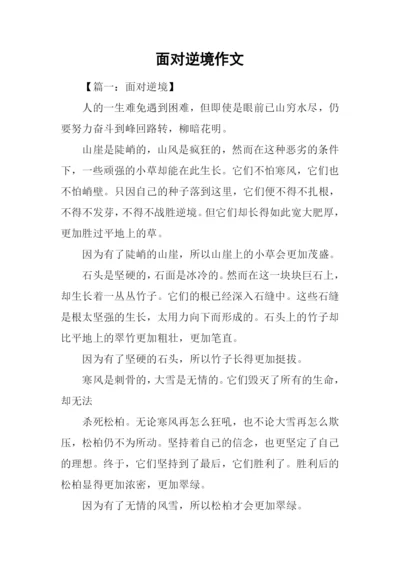 面对逆境作文.docx