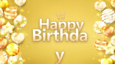 金色生日快乐生日派对纪念册电子相册PPT模板