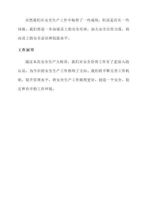 安全生产大检查情况汇报