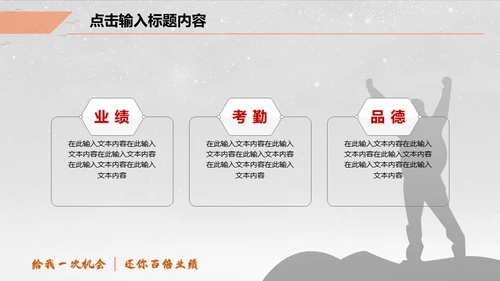 一个人前行得岗位竞聘晋升通用PPT模板