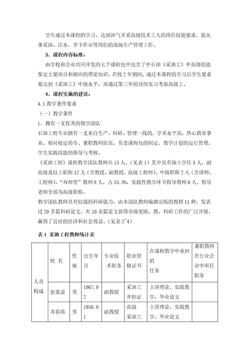 采油工程课程介绍