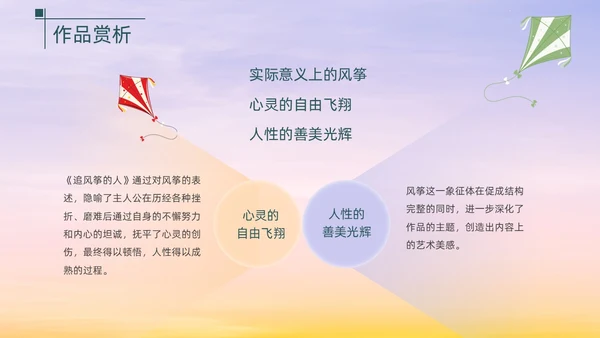 浅色渐变简约风追风筝的人教育PPT模板读书分享