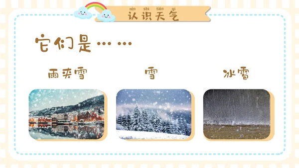 谈黄色卡通手绘插画风幼儿园认识天气PPT