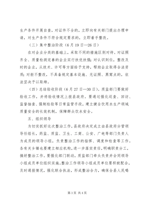 饮用水行业整治行动方案.docx