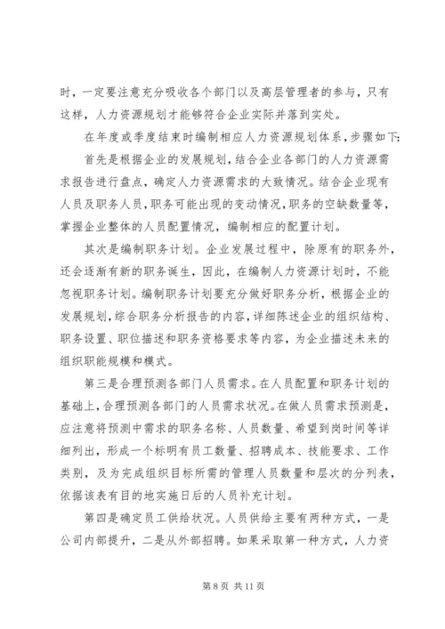 人力资源的规划方案.docx