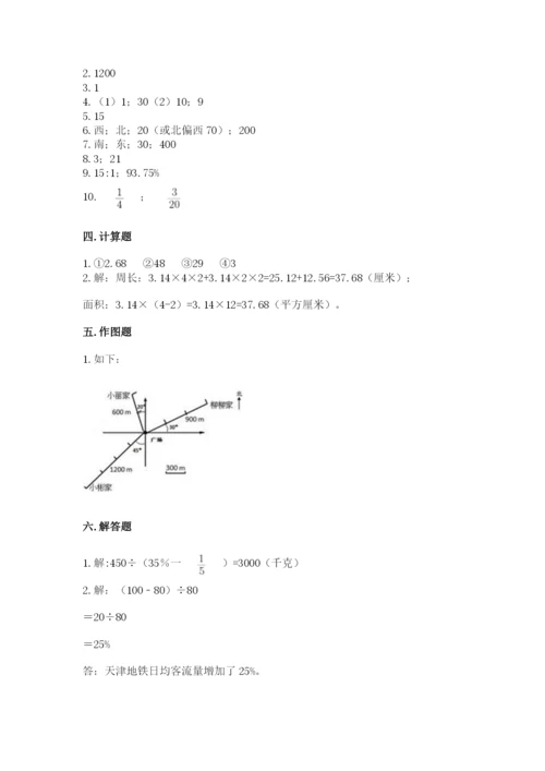 2022六年级上册数学期末测试卷及完整答案（精选题）.docx