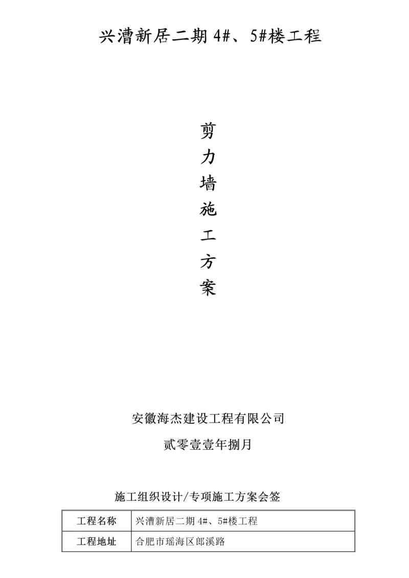 剪力墙综合施工专题方案.docx