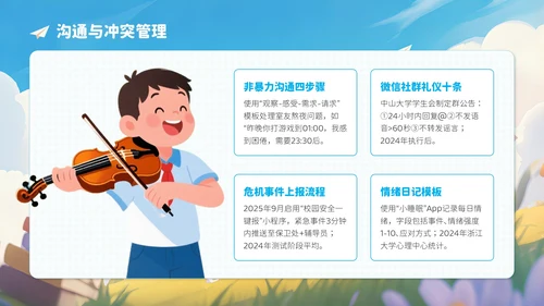 蓝色卡通风开学季新学年规划让规划先行PPT模板