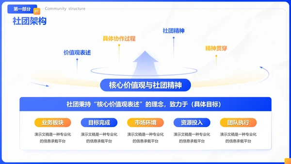 蓝色插画风社团招新社团介绍通用PPT模板
