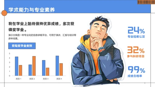 蓝色趣味风大学生学生会竞选PPT模板