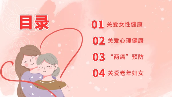 粉色简约女性生理健康PPT模板