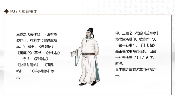 王羲之书法作品动态PPT模板